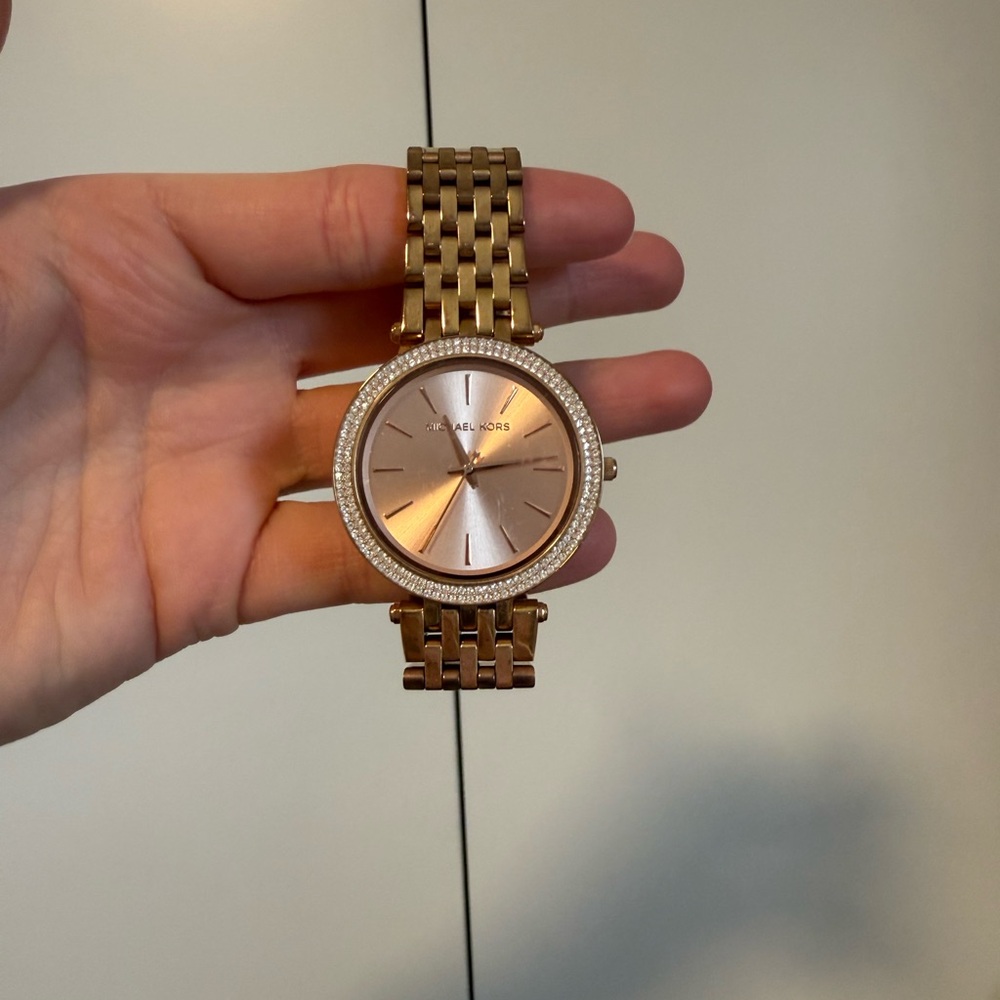 Rose Gold Michael Kors Watch with Crystal Accents